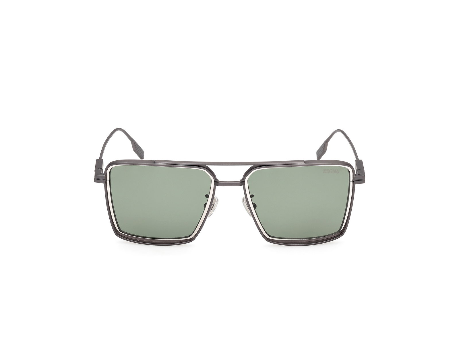 Das Bild zeigt die Zegna Sonnenbrille 0257 in matt gunmetal von vorne.